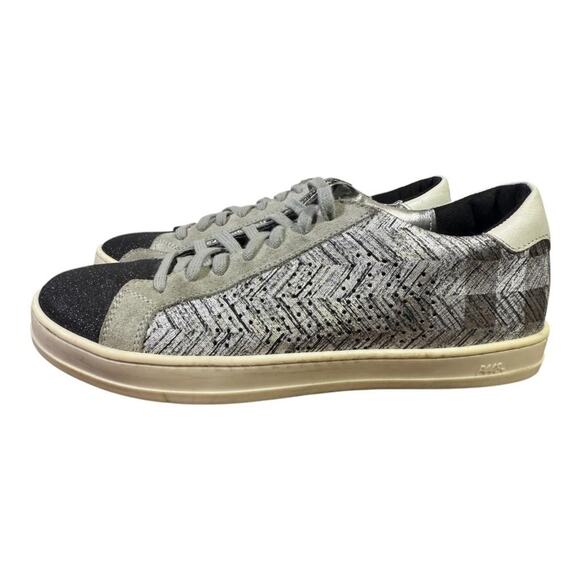 P448 John Mixed Media Sneaker Women size 37 US 7-7.5 - Picture 2 of 7